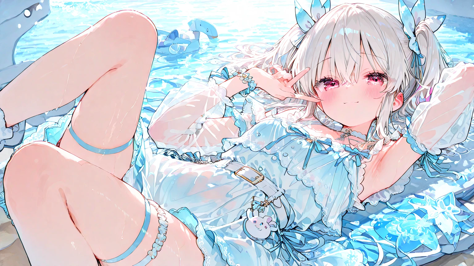 anime cute lolita rong hair luminescence white seethough line thin micro micro thin thin seethough micro micro stuck white bikini,  white wet seethough wet wet wet thin thin removed stuck micro Tback,
turn one's back, big breast cute girl seethough wet,seethough wet breast top, removed seethough wet  bikini, spread leg,hip,back,seethough wet hip,