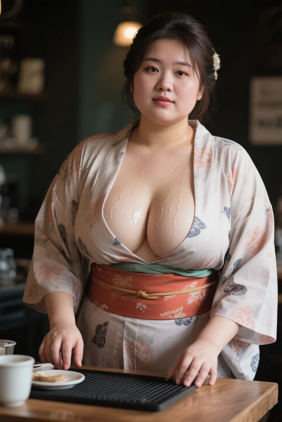 (1 Girl's breasts、Overweight、Extremely fat、chubby、Sweat muscles、japanes、judo