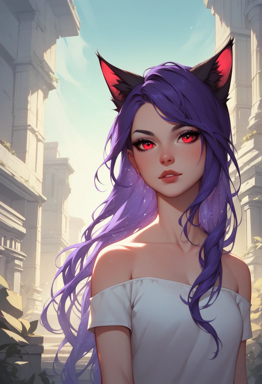 anime girl with cat ears and a cat tail, portrait of ahri, seraphine ahri kda, ahri, kda, beautiful anime catgirl, catgirl, anime catgirl, portrait of jinx from arcane, discord profile picture, discord pfp, white cat girl, cat girl, very beautiful anime cat girl, attractive cat girl