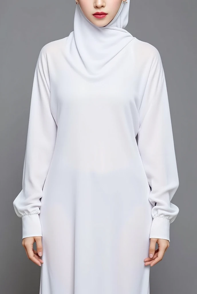a thinest and the most beautiful asian muslimah woman wears white colour leopard seamless pattern print lycra turtleneck zentai unitard catsuit and always wear white colour leopard seamless pattern print lycra costume zentai hood-like hijab。