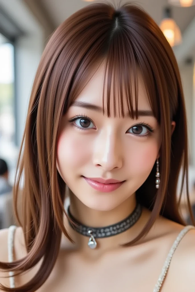((highest quality、masterpiece:1.2、8k、Reality Photography、Beautiful dimming、RAW Photos、超A high resolution、Very delicate background))、(((Seductive beautiful adult woman)))、Smooth and perfect body、((Casual hair、pantyhose、Sequin trapless Leather_Tank top_and_Decorated:1.5)),(Big smile)、(fluffy round eyes、Kind eyes)、Beautifully detailed face、Beautifully detailed skin,、Whole body image、(Disco、Neon lighting),Above the knee shot,