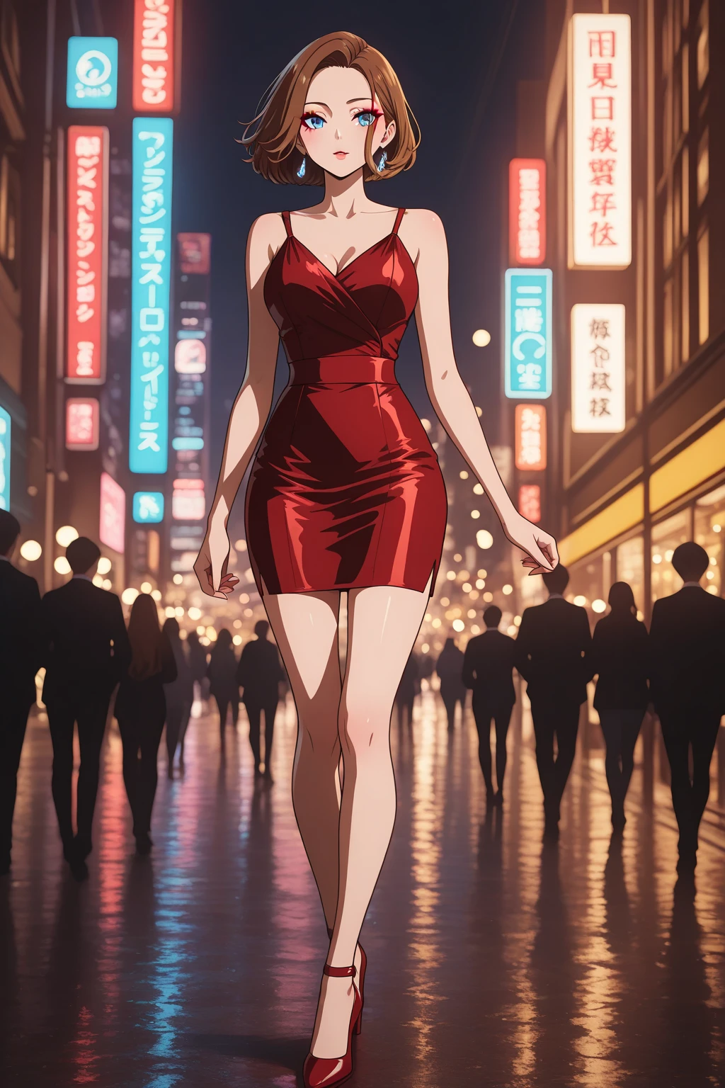 photo of <lora:betterCuteAsian03:0.3>, a woman as a movie star, modelshoot style, photo of the most beautiful artwork in the world, Atey Ghailan, Studio Ghibli, by Jeremy Mann, Greg Manchess, Antonio Moro, trending on ArtStation, trending on CGSociety, Intricate, High Detail, Sharp focus, dramatic, ((movie premiere gala)), ((standing on the red carpet)), ((paparazzi in the background)), (looking at viewer), (detailed pupils:1.3), (wearing off_shoulder_bandage_dress:1.2),red shiny dress, (blue eyes:1.2), (closeup),  <lora:off_shoulder_bandage_dress:0.5>
