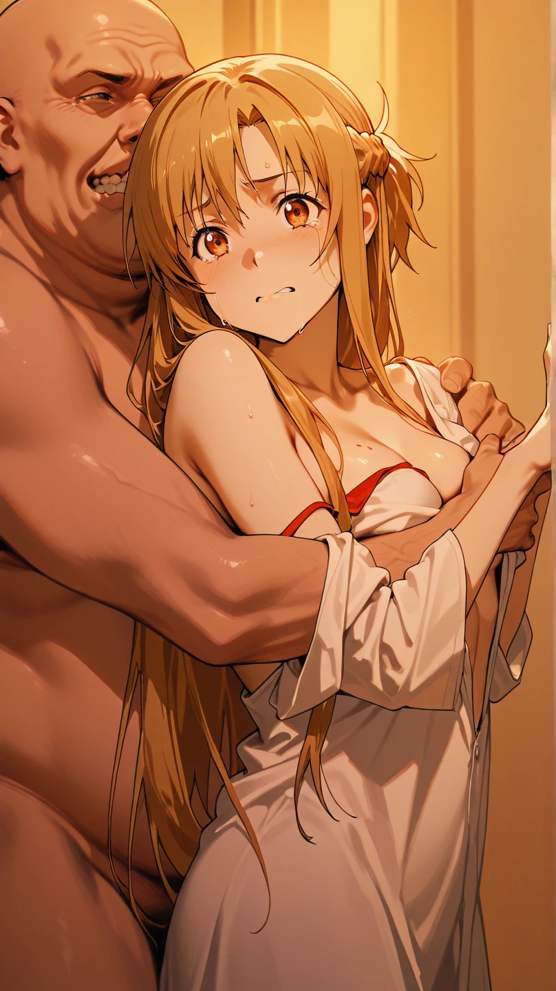 (masterpiece, highest quality), Intricate details, One girl, Yuuki Asuna, Brown Hair, Brown eyes, Medium chest, Long Hair, Braiding,Ahegao,naked,NSFW,a girl,solo,highly detailed beautiful face and eyes,
nsfw,1boy,1girl,boy grab her hip, bare back,from behind, (hetero:1.3),(1boy,penis,missionary sex:1.3),(cowgirl position,:1.4),kneeling,(intense sex to intense hips shake and intense thrust:1.4),alluring move, exposed sex drive,