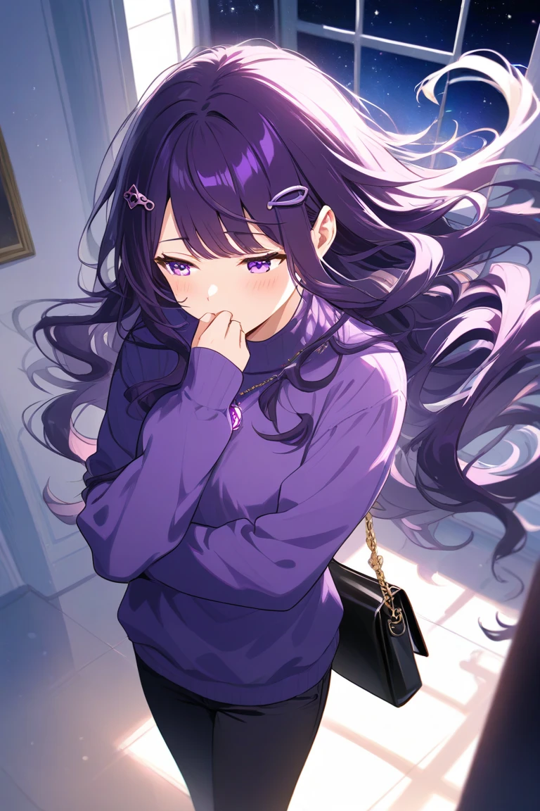 On the sofa、I can see her 、M-shaped legs、M-shaped legs、M-shaped legs、Crouching、、I can see her 、Blushing、Feeling embarrassed、、Semi-long hair、