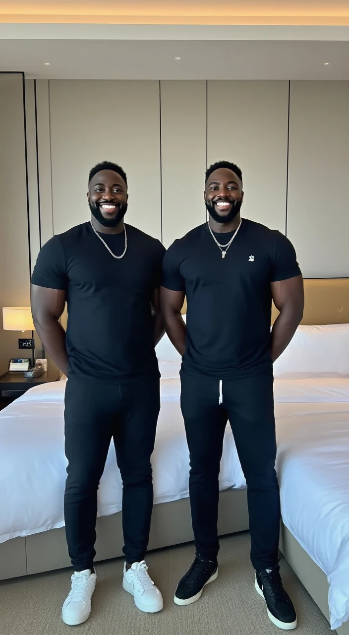 3 hombres negros guapos, en boxers, con un bulto muy grande y largo en la entrepierna.
