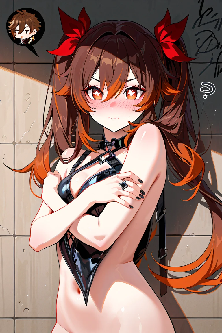 wiped, Girl with red hair, long hair, Beautiful girl, Anime, Anime стиль, Manga, красноволосая девушка ninja, ninja, Without background, White background