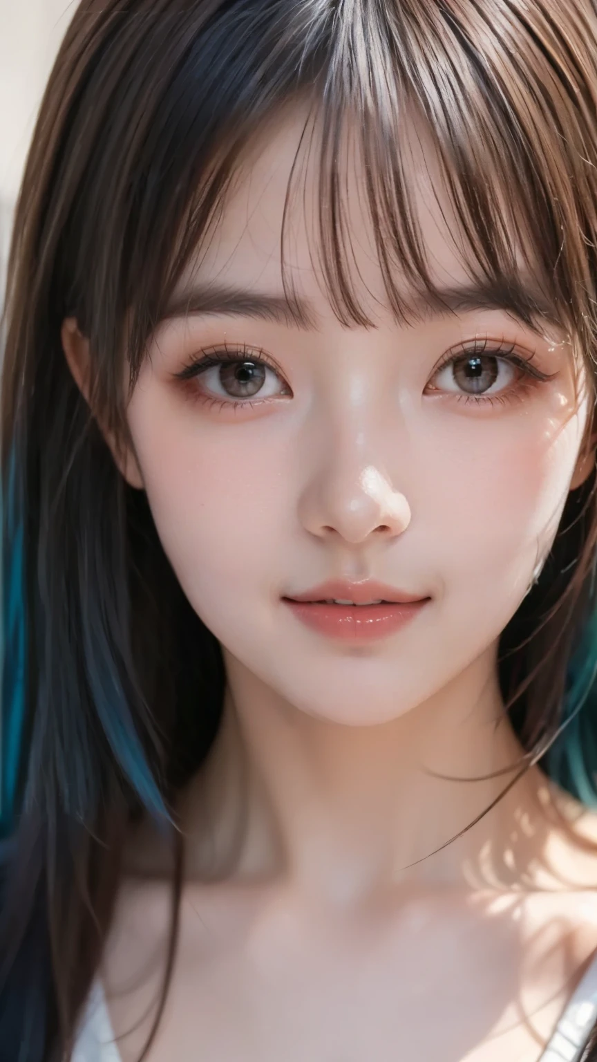 Anime girl with blue hair and green eyes standing in the water, Detailed Digital Animated Art, do, clean heavy man under {x} detailed anime art, Anime Art Wallpaper 4k, anime art wallpaper 4k, detailed portrait of an anime girl, Anime Art Wallpaper 8K, heavy man under {x} detailed anime art, heavy man under {x} detailed anime artwork, highly detailed artgerm, Beautiful anime style , Beautiful Anime Portraits, (top quality, best quality, 傑do), Reality, live-action, Ultra High Definition