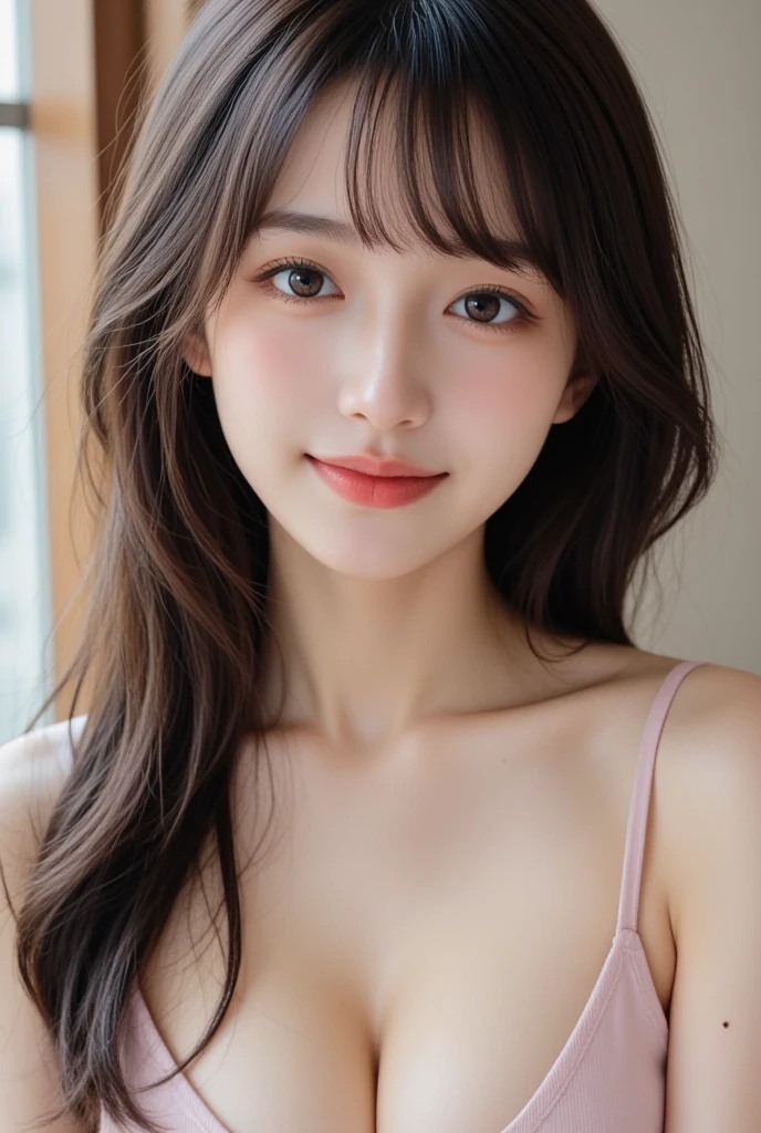 table top, highest quality, shape, Super detailed, finely, Completely naked、Full body nude、Overall picture、beautiful genitals、Ⅿ character open legs high resolution, 8k wallpaper, 完璧なダイナミックな構shape, finelyて美しい目,medium hair, small breasts, natural color lip,smile,big city、20 year old girl、midnight、Beautiful and dense face、perfect and beautiful face、slim face and style,spread your arms wide,Big eyes、small face、blur the background、perfect and beautiful double eyelids