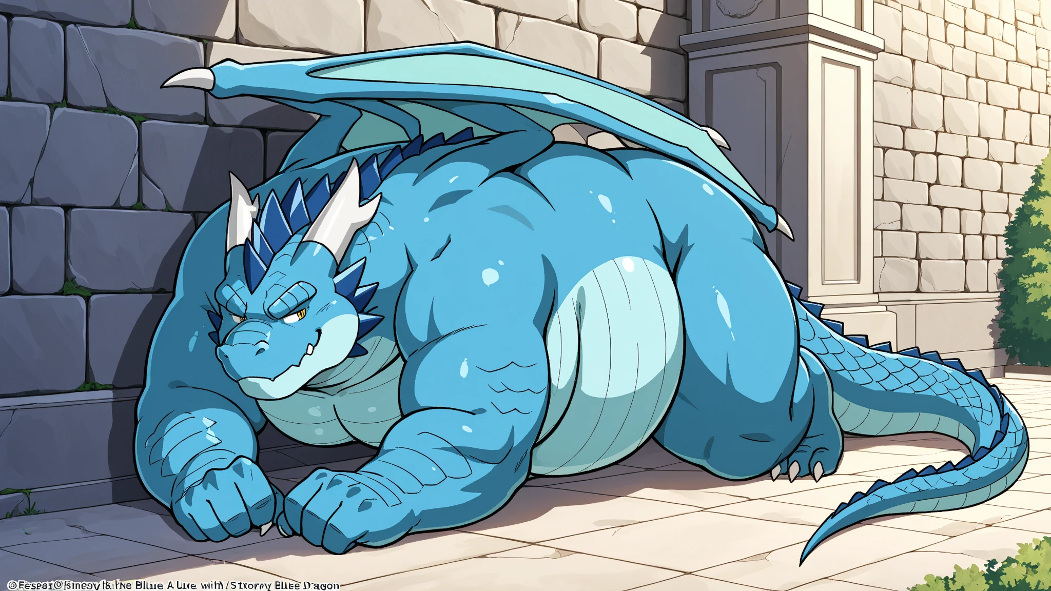 masterpiece <lora:PecGrab v1:1> meme dragon, castle detailed background