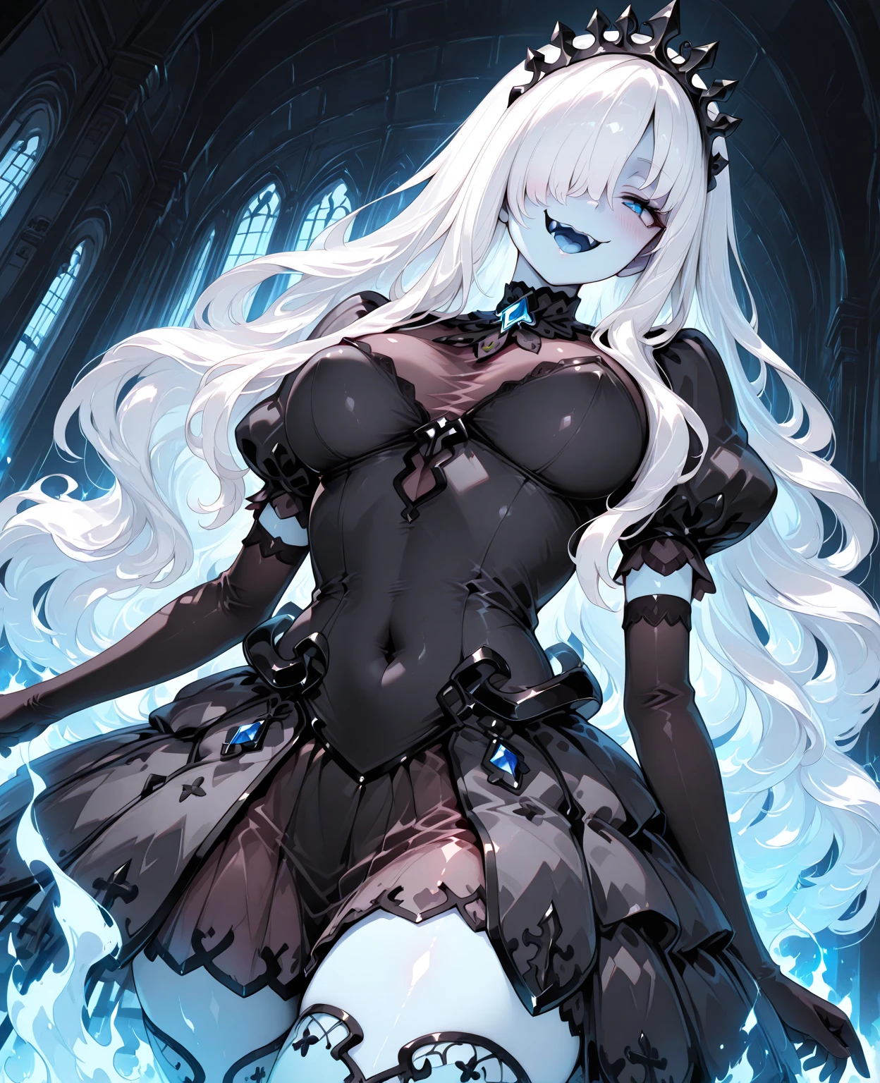((solo)),1girl,Fantasy art,anime style,Masochist Princess Knight,((White Paladin Armor Leotard)),((Gothic Lolita Princess Dress:1.3)),(Armored Dress:1.3),(skin-tight high leg groin area),(Skin-tight long sleeve leotard),hair ribbon,belt, heavy makeup,platinum blonde long hair,Huge breasts,Perfect and beautiful blue eyes,droopy eyes,curvy,Thigh-high sock,perfect face,cameltoe,((UHD)),((masterpiece)),8k,ultra-detailed,cowboy shot,anatomically correct,accurate,high quality,extremely detailed,