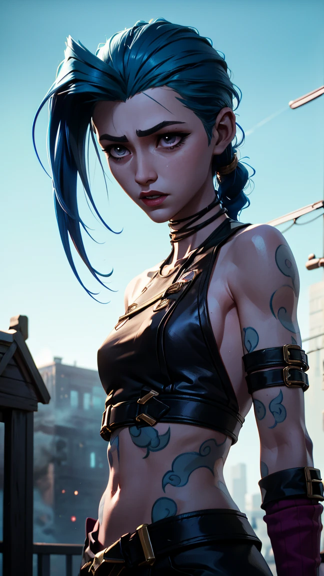 arcane style, ((j1nxl0l)),  <lora:Arcane-Jinx-v1:0.7>,1girl,  <lora:arcaneStyleLora_offset:0.5>