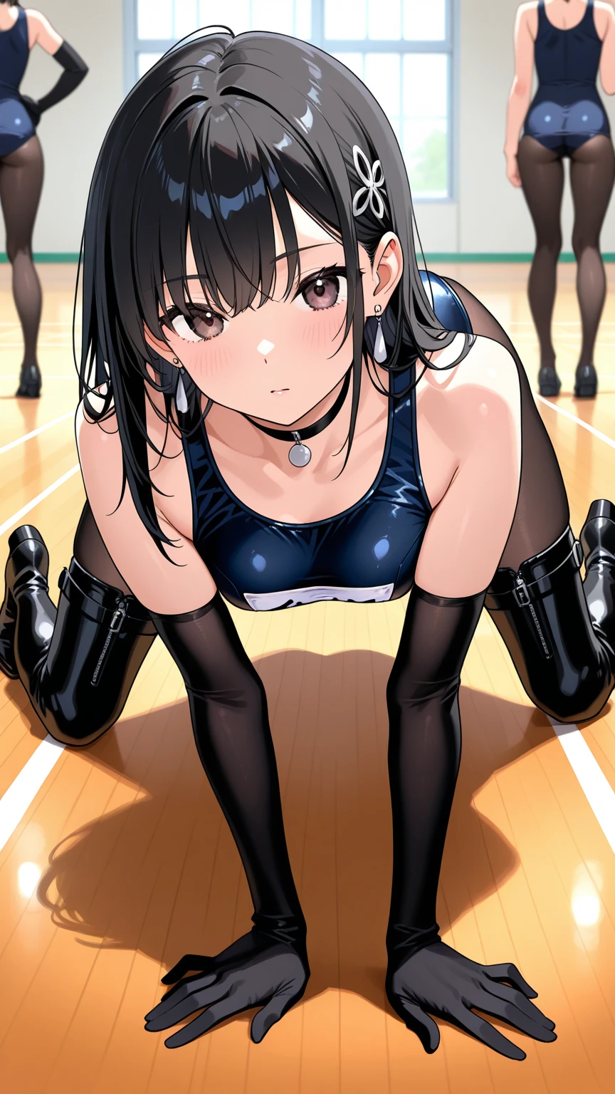 masterpiece, best quality, ultra detailed, best illustration, nsfw, 1girl, one-piece swimsuit, Dia_Genjitsu_no_Yohane, おっぱい