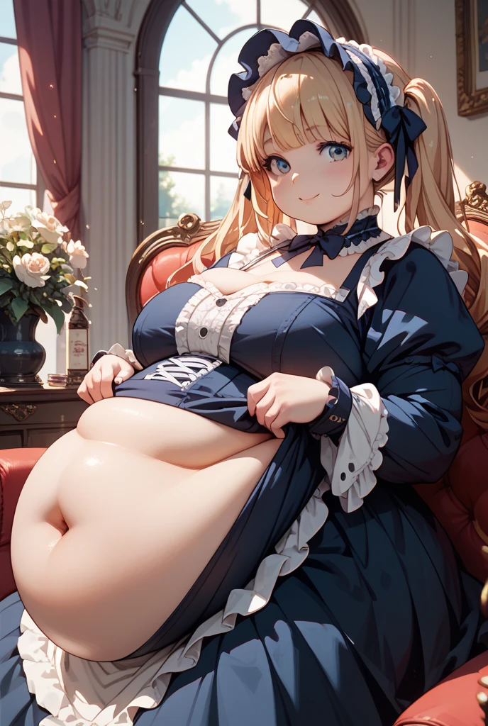pregnant older navia, long blonde hair, big breasts