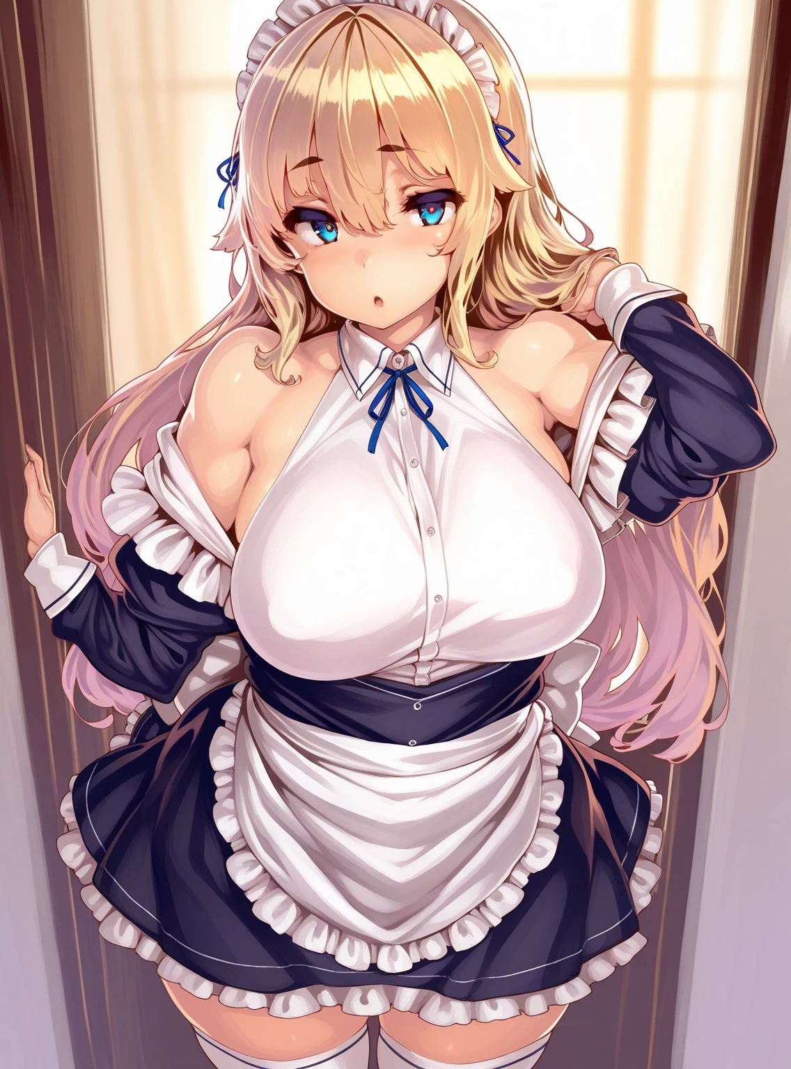 ((masterpiece、best quality、Very detailed)、((A girl))、((blond、Very long hair))、Pink Eyes、Smile，（（Dark Skin））、（（nun，Succubus））、((There are many piercings))、((Large Breasts))、Cowboy shooting、Shooting from above，((best quality)), ((masterpiece)), (detailed), (character focus、Breast Focus,whole body), Anime 2D Rendering, Realistic young anime women, Five fingers, Perfect face, Beautiful details, Beautiful Body, Beautiful breasts, Beautiful thighs, (Huge breasts)、Beautiful Feet, (Skin burns), baby face、 Short skirt，Wedding dress、A girl、nun，Succubus、She turned her face and body toward the audience，Beautiful face and charming shyness，eternal，Hair covering eyes，（Large Breasts），Shy，Exceed，Thick Legs，Fascinating three-dimensional,Fascinating three-dimensional，Fascinating three-dimensional，Magical girl，Bright Black，（（前发Hair covering eyes）），night