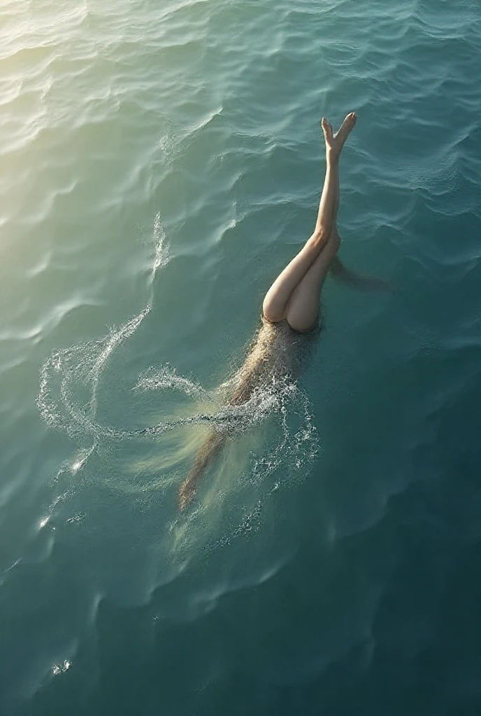 Swimmer swimming naked