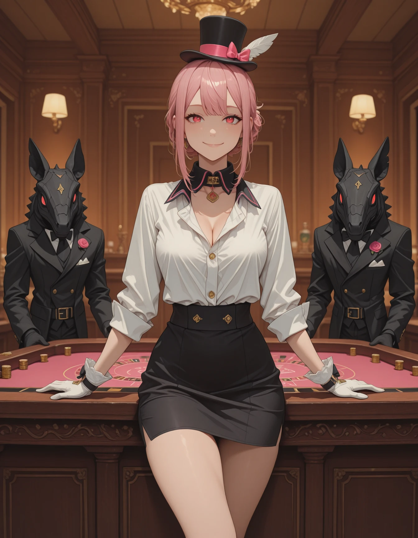 nsfw, In a casino run by the devil, if you win you can have a stunningly beautiful dealer, but if you lose you will have your soul taken and you will die. All the male challengers are captivated by the otherworldly beauty of the female devil dealer, and even though it is obvious that they are bound to lose, they go ahead and lose.
