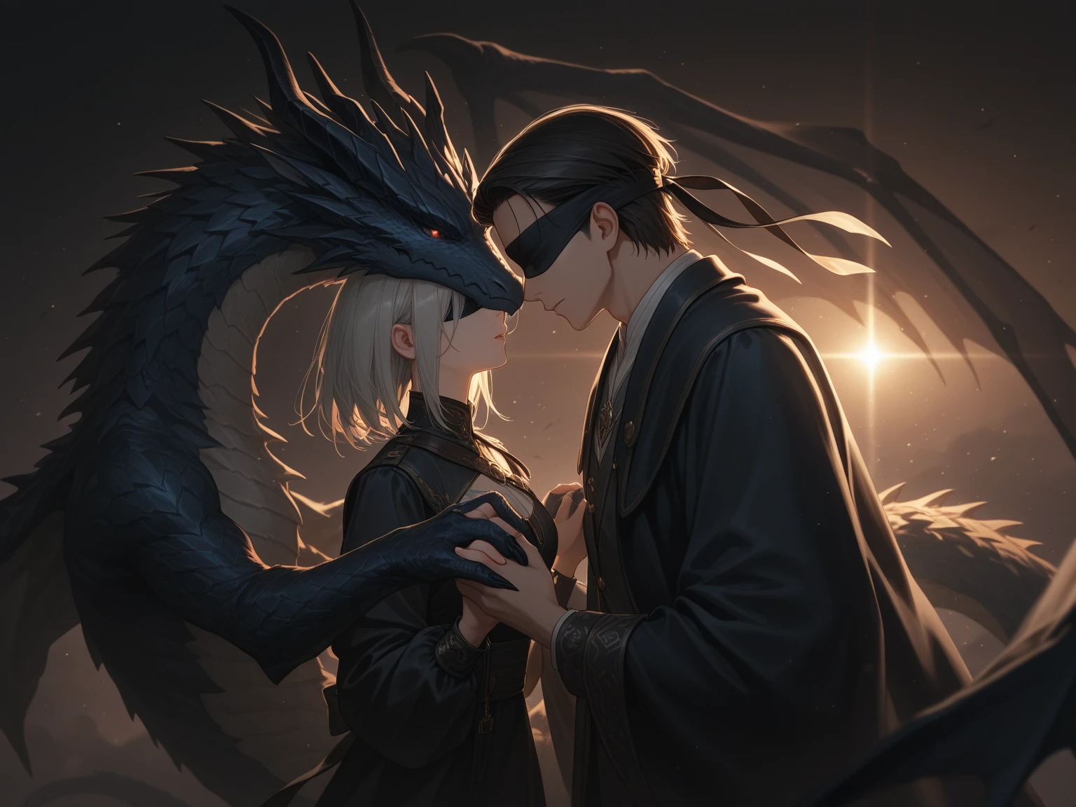 Furries dragon wearing business suit gay kissing
