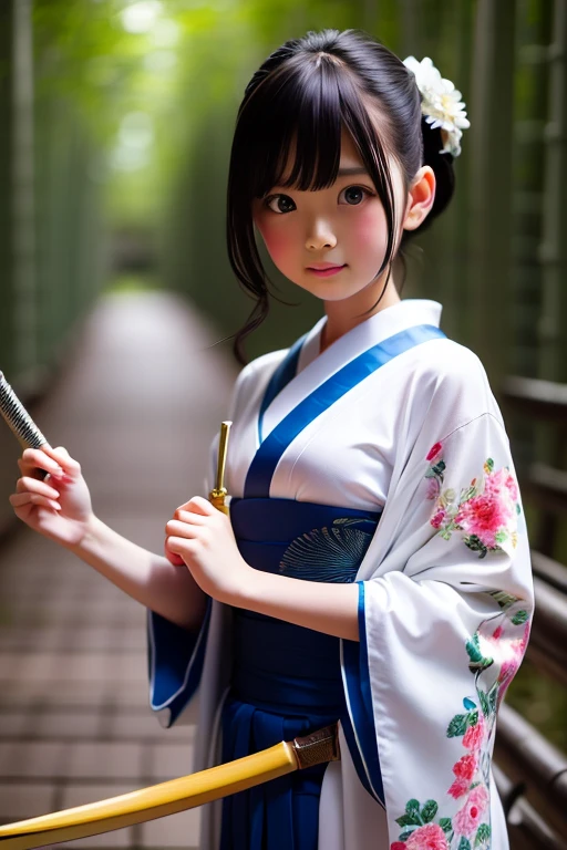 Kimono girl,duck sitting。