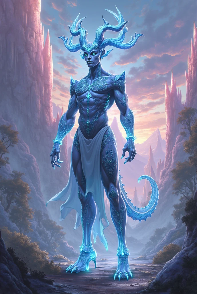 1person, Animorph_Andalite, (taur:1.6), eyestalks, tail blade, holding a small glowing cube, nude, full body, beautiful face, detailed eyes, detailed face, (masterpiece:1.2), hires, ultra-high resolution, 8K, high quality, (sharp focus:1.2), clean, crisp, cinematic,<lora:Andalite-30:1>
