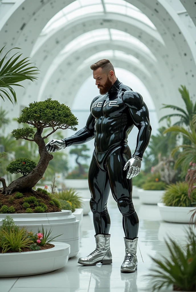 Tall giant muscular man with his mouth open and screaming.，Light gray camouflage uniform，strong tough guy，Buzz Cut，Wearing a light gray camouflage diving suit，matte texture，regular symmetrical texture pattern，Standing in the dark sugar cane jungle, The body  wrapped in thick rattan，Sad expression，Deep and charming eyes，The hero with emerald pupils，heroic male pose，高urly，muscular！Charming leg muscles，High, burly, Heqiang， Wearing a light gray camouflage diving suit， Super gain and cool， high resolution committee， Big feet in black boots，Charming strong man，The bright sunshine shines on you