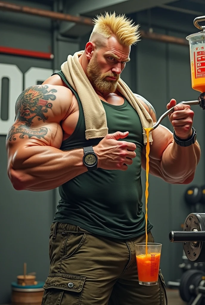 Old man, JP, An award-winning original photo, ( brown skin color), long gray hair, full white beard, A wild muscular old man, (80 years old daddy:1.1), 1boy, Solo, (tanktop), (big shoulders), musculature, stubbles, dark skin, long grey hair, thick grey beard, Detailed face, (evil smile), blue eyes, veins, wrinkles, big old man nose, nose with pronounced bridge and outward curve that protrudes from the base of the nose, dark olive skin color, brown skin, veins, absurdly huge nose, hawk nose, convex nose, well groomed moustache, (flexing his biceps), Dynamic Angle, volumetric lighting, (Best quality, A high resolution, Photorealistic), Cinematic lighting, Masterpiece, RAW photo, Intricate details, hdr, upper body shot