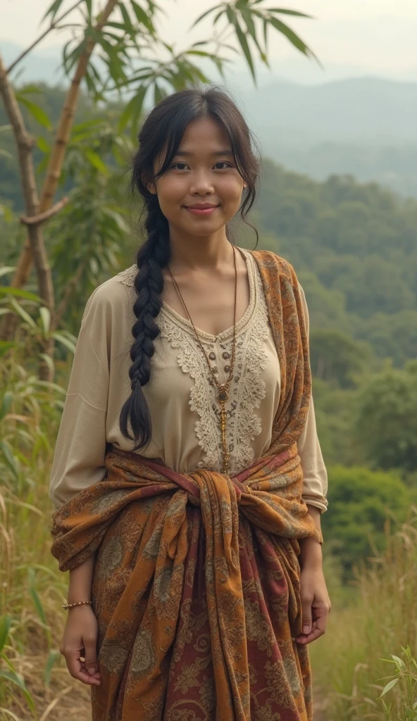 (realistic),(masterpiece:1.2), (best quality:1.2),looking at viewer, dramatic pose,(walking in in forest on morning), golden hour, dim light, rim light,
beauty 1girl 18yo, little smile, (pink sabai),(jewelry:1.1),long hair, (gold linekanok pattern)
, <lora:sabai6:0.8> <lora:linevichit3:0.7>