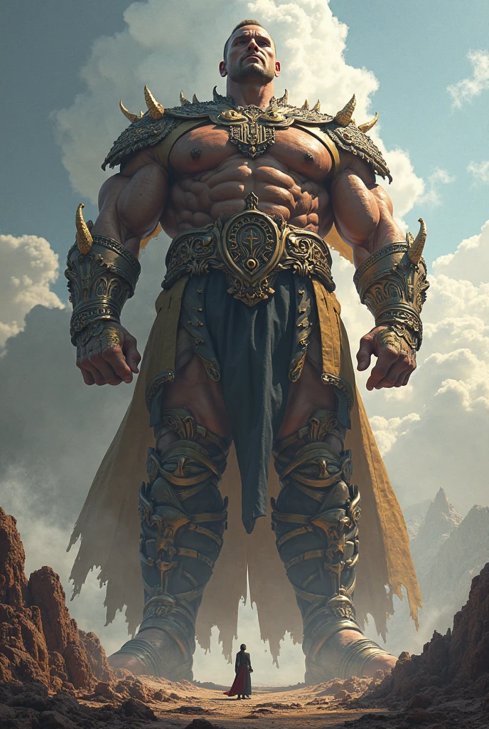 Create an oversized character with the face of a protagonist