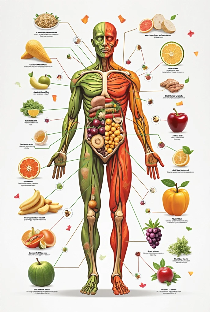 Instructions for Illustrating NutriGuardião and NutriNémesis:

1. **Cena Central:** Position NutriGuardião and NutriNémesis in the center of the illustration, destacando ambos os personagens de maneira equilibrada.

2. **contraste de cores:** Use vibrant colors for NutriGuardião&#39;s costume, incluindo tons de verde, amarelo e vermelho. For NutriNémesis, escolha tons mais sombrios e desafiadores, como roxo escuro e preto.

3. **Focus on NutriGuardião’s work:** Represent NutriGuardião in action, protegendo e ensinando. Can be shown by interacting with healthy foods or educating those around you.

4. **Ambiente Global:** Create a global scenario that includes elements of agricultural and urban landscapes to illustrate the reach of NutriGuardião&#39;the mission of NutriNémesis and the challenges posed by NutriNémesis.

5. **Elementos Educacionais:** Integre elementos educativos, como livros de receitas abertos, nutrition charts or icons representing food groups, to emphasize NutriGuardião&#39;nutrition education mission.

6. **Seductive Appearance of NutriNémesis:** Represent NutriNémesis in a seductive way, with a defiant smile and elements that symbolize food temptation, como fast-food ao redor dele.

7. **Facial expressions:** Destaque Facial expressions determinadas e inspiradoras no NutriGuardião, while NutriNémesis can have a cunning and defiant expression.

8. **Detalhes nos Trajes:** Decorate NutriGuardião&#39;s costume with fruit details, Legumes and grains. For NutriNémesis, adicione elementos relacionados a fast-food e alimentos processados em seu disfarce.

9. **dynamic positioning:** Give NutriGuardião a dynamic and empowered stance, indicating readiness for action. For NutriNémesis, a more seductive and challenging pose is appropriate.

10. **Clareza na Mensagem:** Make sure the illustration clearly conveys the narrative of the battle between healthy and unhealthy food choices, highlighting the role of NutriGuardião in promoting
