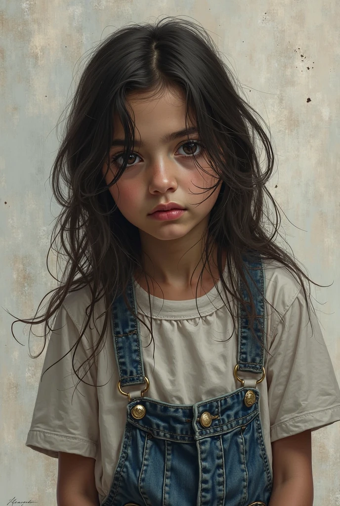 (model shooting style), sad little homeless girl ((wear old and torn clothes)), (shy), 1 woman, alone, brown, curly and messy hair, very detailed face, beautiful eyes, [chubby], Beloved, rosy cheeks and bright, Sad Eyes, amazingly beautiful, (rembrandt lighting), zeiss lenses, extremely realistic, (highly detailed skin:1.2), 8k words, DSLR, Dramatic Rim Light, high quality, Fujifilm XT3,