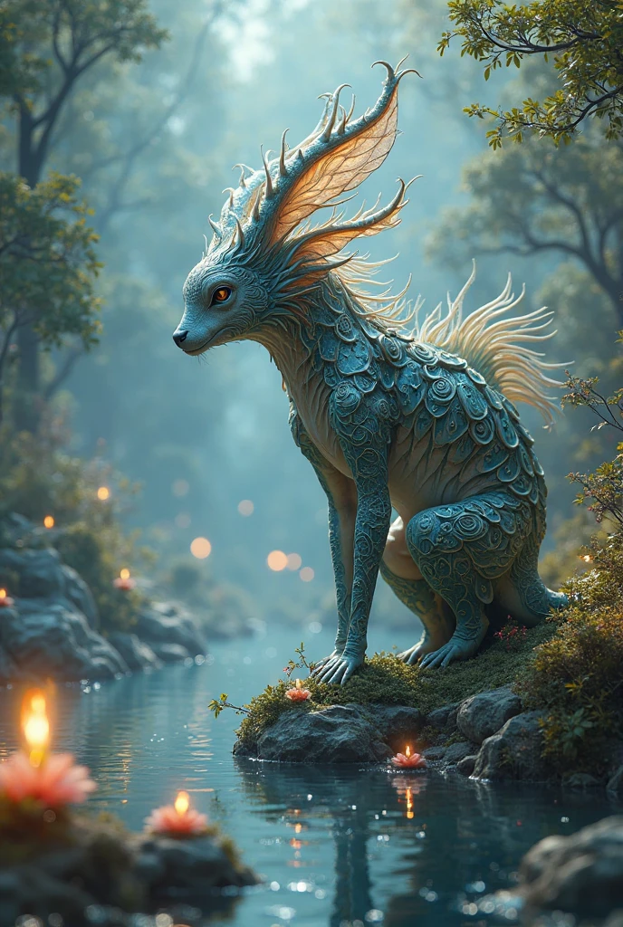 <lora:add-detail-xl:2.0>, anne bachelier, detailed expressive eyes, fantasy style, the mysterious wailing gumbelly, a dimensiflored monster ermerging from the depths of the misty restillike swamps, its sylvified scales glistening in the moonlight as it blartifies, twisting trees and horgubeling the will-o'-the-wisps in the background, colorful, whimsical