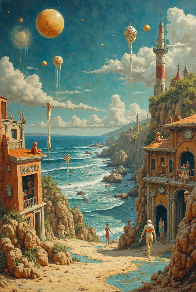 Draw a boat in the water，A bird flies over it, surrealism painting, Hyper-realistic illustration, sketch of a lucid dream, surrealist artwork, pencil and ink drawing, Surreal art, pen and ink drawings, surreal scene, surreal landscapes, author：Pal Barkai, monochrome drawing, pen and ink drawings, author：Maximilian Jimsky