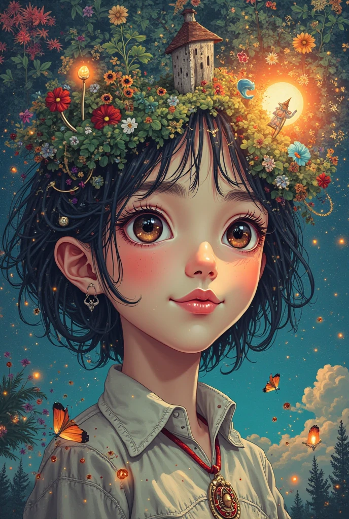 In the universe, there is a flower with nebula star clusters as leaves and planets as fruits, masterpiece, best quality, high quality, epic composition, very detailed CG unity 8k wallpaper, oil painting, award winning photography, bokeh, depth of field, hdr, chromatic aberration, photorealistic, very detailed, trending on artstation, intricate, high detail, dramatic, midway art, volumetric lighting