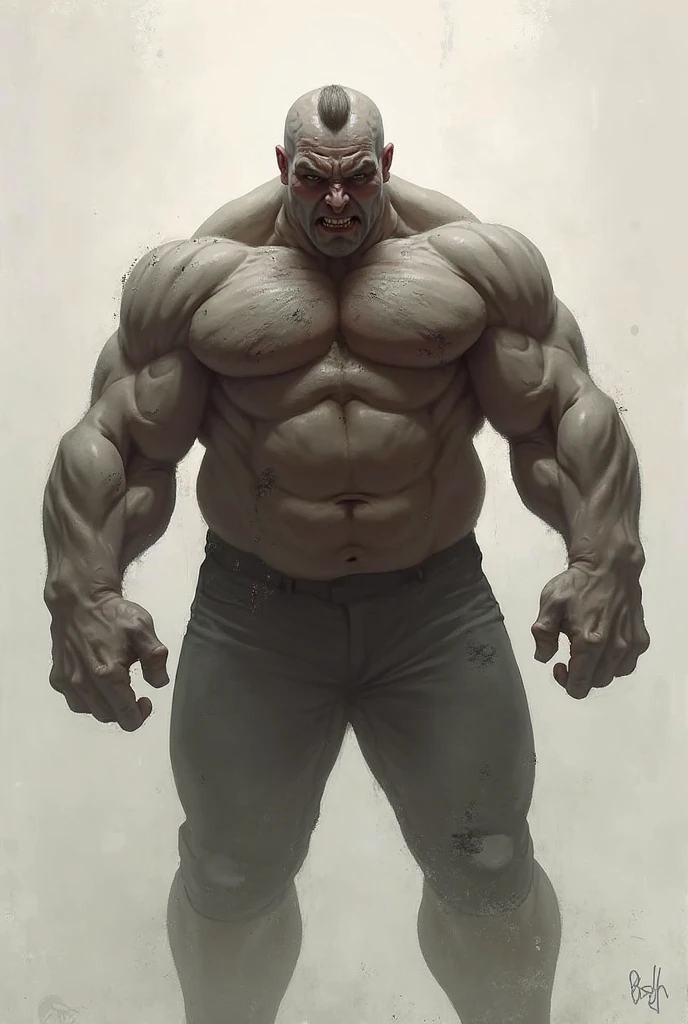 Muscular killer doll, huge and bulky muscles