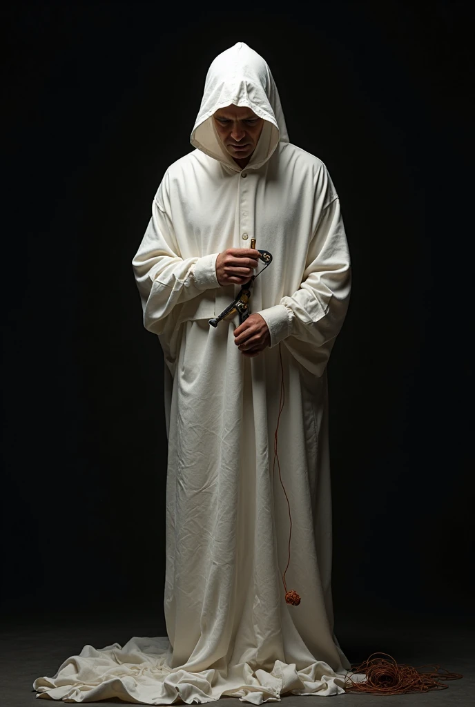 Masterpiece, best quality, realistic、Handsome young man in a ghost costume, Flawless anatomy、shirtless., Ideal male body、model