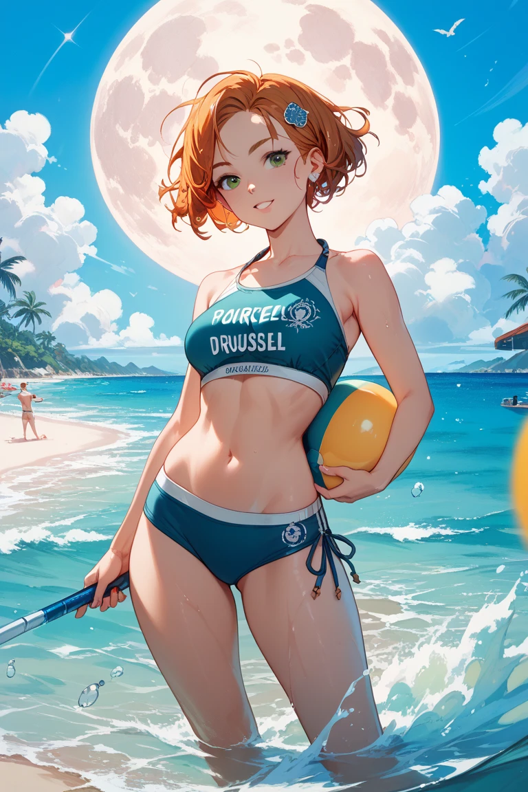 Sexy anime girls in bikinis posing with the Colombia national team uniform