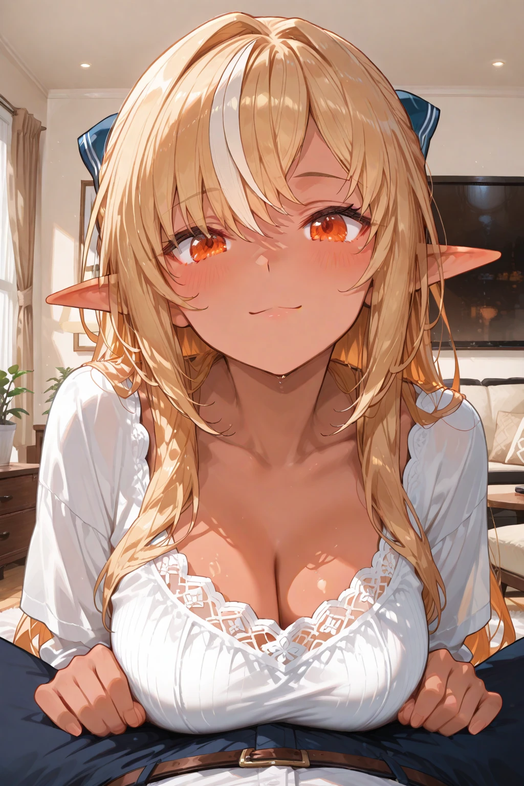(masterpiece, face focus from above, titsfuck:1.3), (8K, Raw Photography, Top Image Quality: 1.4), (8yo kawaii petit little nymph loli:1.4), tempting, (????? squeezing between small breasts, cum on chest:1.3), Super Detail cute Face, anime style wide opened big Eye of Detail, Double Eyelid, Sharp Focus:1.2, Pretty:1.4, (medium Hair:1.2), Top-Quality, Super A High Resolution, (moe anime: 1.4), Highly Detailed and professional lighting, tempting smile with blush, (break), completely nude, ????? nipples, no bra, (perfect childish bare body, pretty infant:1.3), surprised facial expression with full blush, fatal position, gorgeous background, paizuri, titsfuck