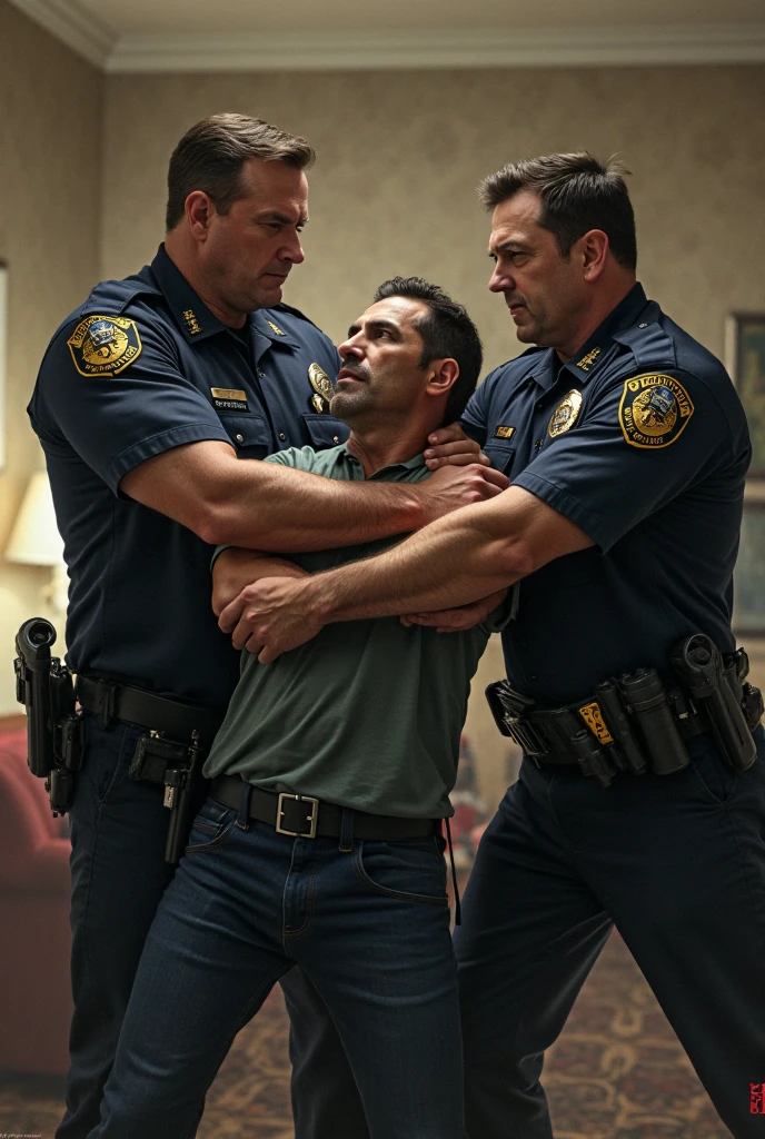 A group of gangsters kidnapped a handsome mature male policeman, stripped his clothes, and touched and played with every part of his body. Chest muscles! Chest hair! Movie texture! Enjoying but struggling expressions!!