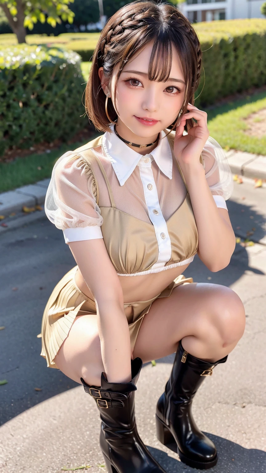Byelorussia woman,(Sigma 85mm f1.4), NSFW, (Depth of written boundary:0.6), Detailed realistic backgrounds, Diffused natural sunlight, Natural diffuse skin glow,high leg, (Camel Toe),1girl,Red, blue eyes, cateye,long eyelashes,big eye,, ((Wearing pantyhose))、Wearing a sleeveless dress、(Panties in the crotch area are visible)、raw,(8K、top-quality、​masterpiece:1.2)、(intricate detailes:1.4)、(Photorealsitic:1.4)、octane renderings、Complex 3D rendering ultra detail, Studio Soft Light, Rim Lights, vibrant detail, super detailing, realistic skin textures, Detail Face, Beautiful detail eyes, Very detailed CG Unity 16k wallpaper, make - up, shinny skin、