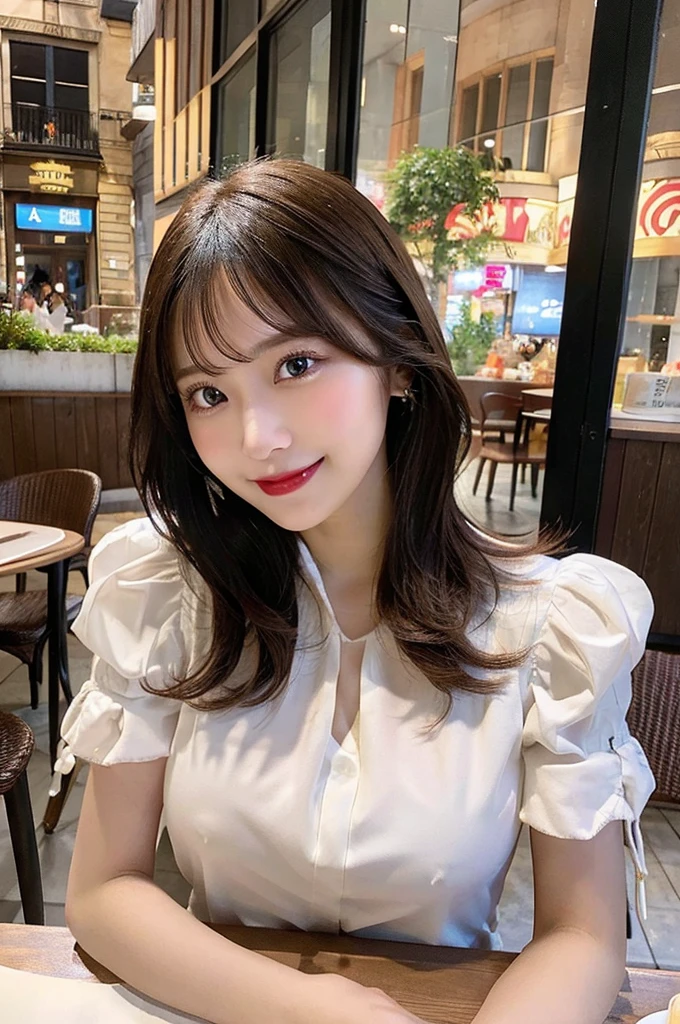 (Best Quality:1.2), (masutepiece:1.2), (Detailed:1.1), (High resolution), (Illustration), (dynamic compositions), (Beautiful detailed eyes), (Dress), (Medium Hair), (busty), (Natural color lips), (Random sexy poses), (Shy smile), (Aoyama city walk), (20-year-old girl)