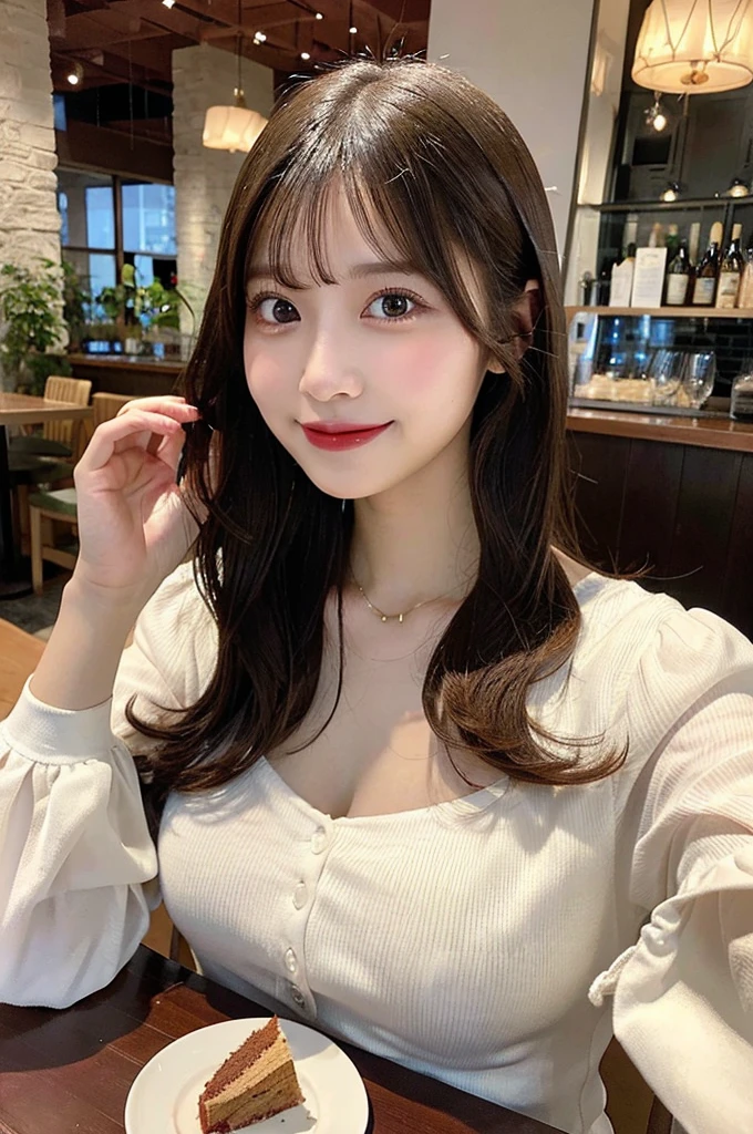 最high quality,Very detailed,finely,High resolution,8K壁紙,Perfect dynamic composition,Young Japanese Woman,Age 25, Black Hair, thin, 4K, 8K, high quality, beauty, smile, White teeth,Beautiful Eyes, Characterized by simplicity, High resolution,1 person,Japanese Idols,Large Breasts,,Slender body,Good style,Landmine Makeup,Red cheeks,Popular Izakaya,Trying to make a toast with beer,Holding a beer in one hand,Red lanterns inside the shop