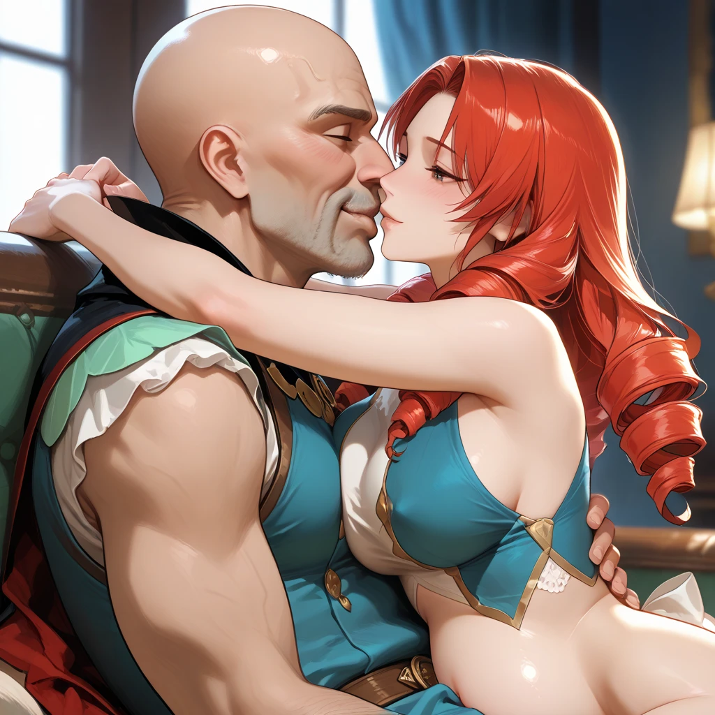 lily_entomach, 2girls, solo,tube top, spandex shorts, viking_helmet, ponytail, green hair, helmet over hair, lying on stomach, fellatio, strip club, vip room, sucking penis, deepthroat, futanari pov, 1futa, masterpiece,