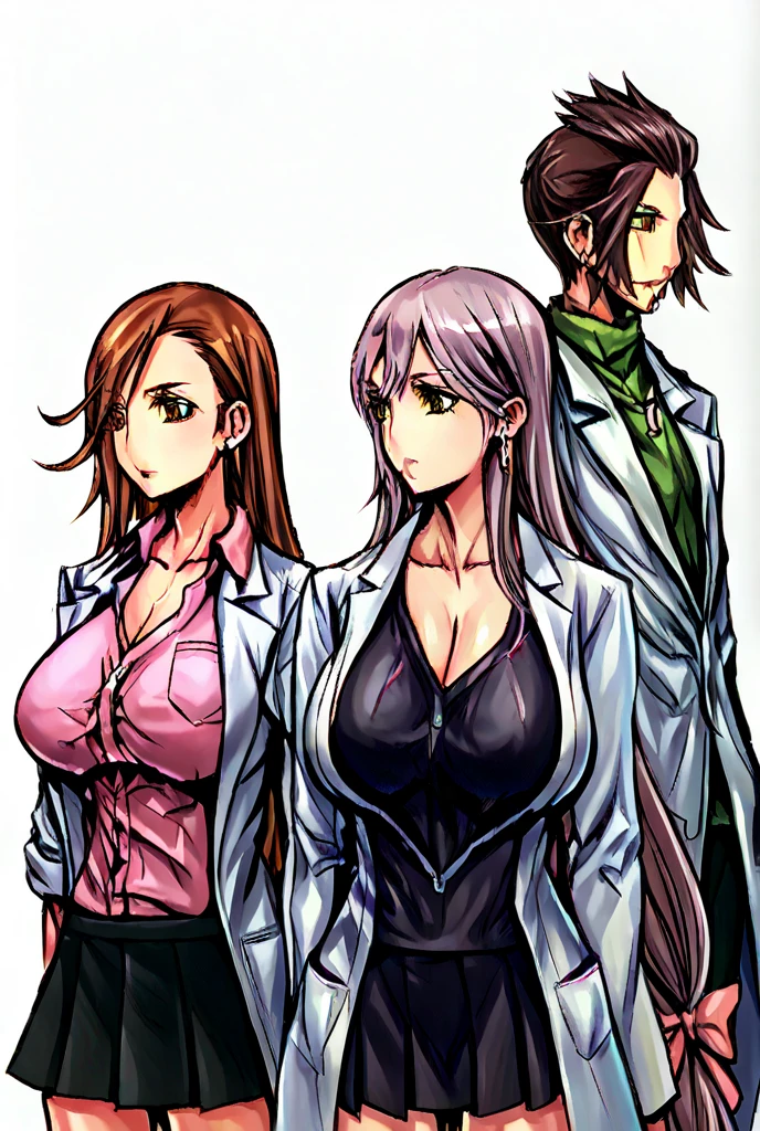 masutepiece, Hot Sho Quality)), absurderes, perfect anatomia, Te Takemor&#39;s smile), Necklace, Choker, dressig chest:1.3), Braless, defined abdomen, labcoat, Standing, Background of the Doctor's Office, Sexy Pose