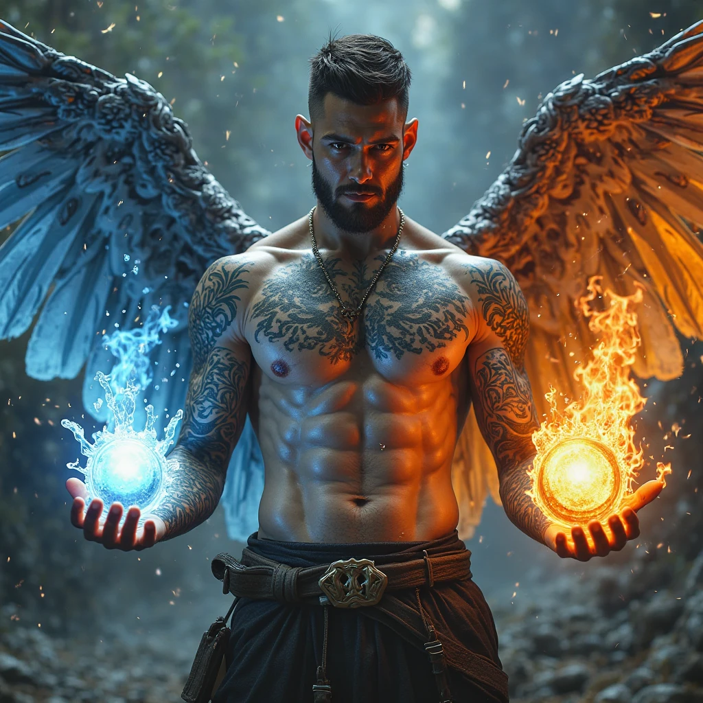 "Generate an AI image depicting Beckham as a mythical creature, combining elements of his iconic style with fantastical and otherworldly features."