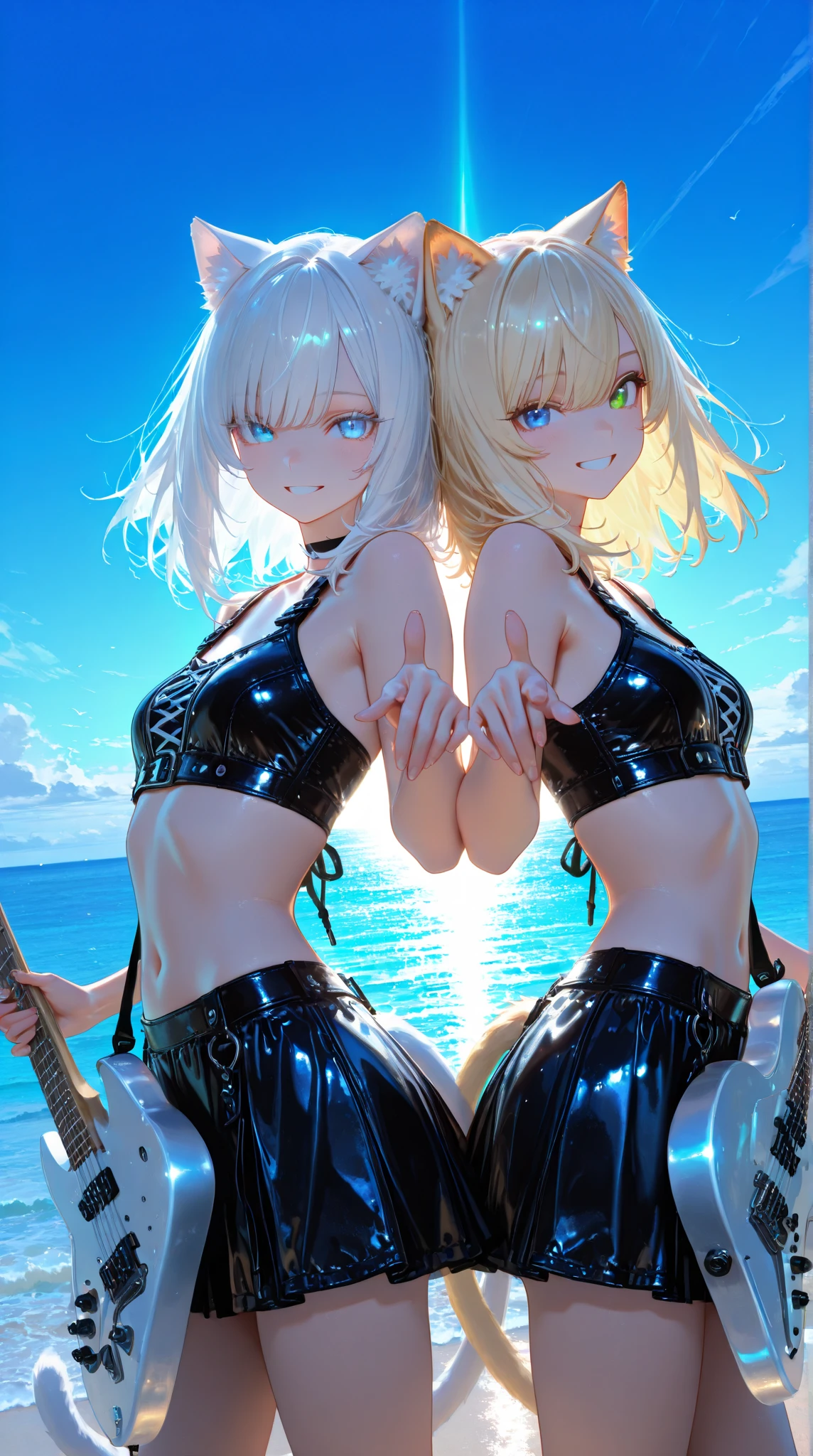 ((((2woman)))),Long Hair,(Hair color of ○○), beauty, Close to the skin,Embrace,  (((Two beautiful women kissing))), face to face, Tongue insertion, Gazing at each other, Lesbian,
trembling, French kiss, playing with tongue, nsfw,(((vulgarity))), sweat,Dripping water,My whole body is wet,heavy breathing, humid, Gently grab, fucked silly, fog,
???? invitation, saliva trail, asymmetrical docking,  
((highest quality)), ((masterpiece)),(detailed),High resolution,Sharp focus,(非常にdetailed CG unity 8k wallpaper),(((Vibrant colors))),{best illustration},
(Realistic eyes, Natural skin texture, Realistic facial details),(complete ???????),
Perfect Face,One girl,Game Characters,2B,Yoruhano. 2 Type B,Nier Automata,  ((Blindfold:1.4)),(黒のBlindfold布_eyes covered),wearing slingshot swimsuit,
High resolution,Second dimension beautiful girl,Super Beauty,gleaming skin,Shiny silver hair,
Short Bob Hair,Big Breasts,glamorous_expensive_Tight waist_Long legs,curve, hair band,
??????,Bold,露出度のexpensive服装,show 肌,Camel Toe,erection of nipple,
Cumulonimbus,Surrounded by water, reflection,Breathtakingly beautiful clouds,Light,Dazzling Light,Cinematic Light.The wind is blowing,Vast ocean,
White sand beach,Coconut Tree,Sparkling Splashes, 