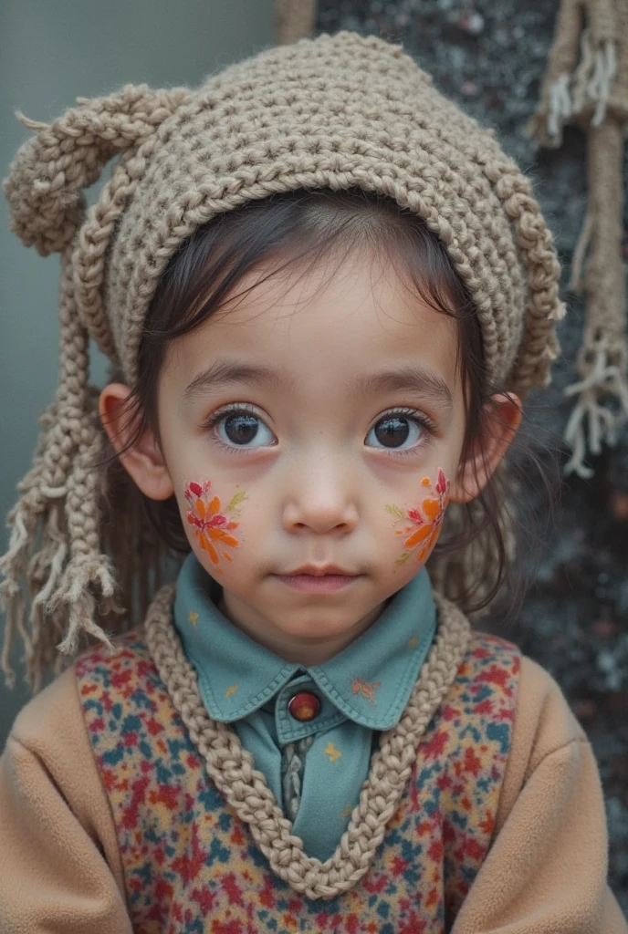 The beautiful,slender thin and clever asian chinese adult girl with beautiful and shiny cheeks wears  giraffe print lycra turtleneck unitard catsuit covered with spots and  giraffe print lycra elastane stretchy dancewear inner hijab-like hood covered with spots.She is clever and happy when she puts cat whiskers makeup.