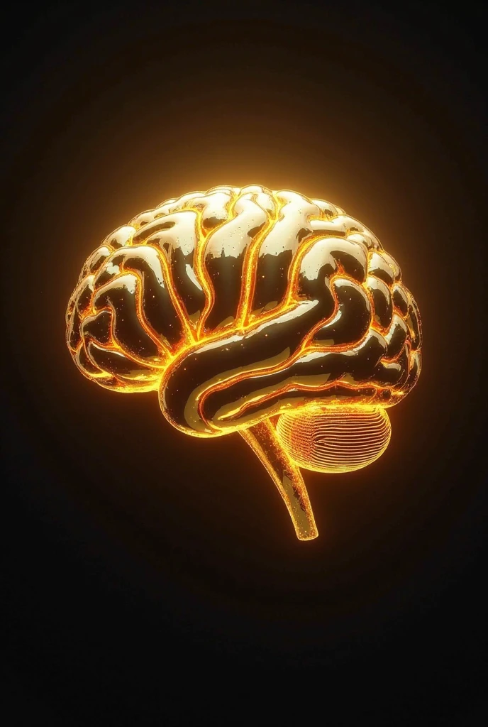 A blue brain with an orange light signal in the center. The brain is sitting on a green background with a black infinity symbol in the background