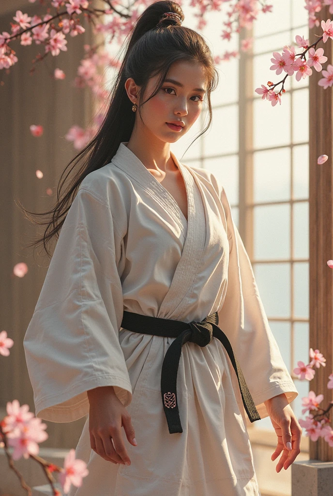 Picture a 28-year-old brunette with tousled hair, donned in an idol outfit with a white color scheme. Visualize her gracefully bringing both hands together in a gesture of apology, forming a sincere and endearing smile as she utters a heartfelt "Gomen ne" (I'm sorry). Pay attention to the details of the idol costume, emphasizing the clean and pure aesthetic with shades of white. Capture the essence of the moment, blending humility and charm, as she radiates sincerity while expressing regret in this enchanting and visually striking scene.