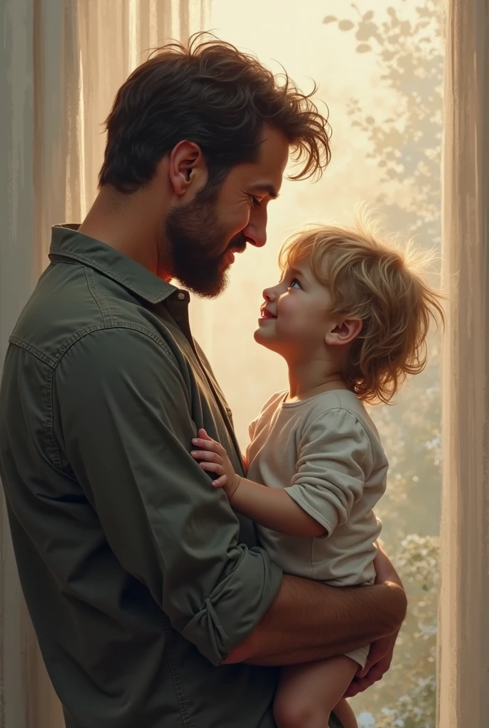 a hairy man kissing an underage boy