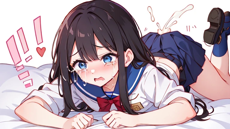 Highest quality,Ultra-wide angle composition、Elementary school girl Sweaty face cute short hair boyish My hair is wet with sweat Pink sigh I took off my pants Character Panties Cunnilingus condom I like face sitting