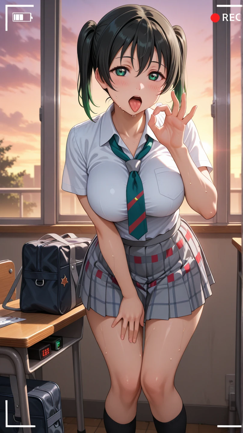 a school girl smoking cigarettes rapidly while masturbating, the cigarette ash is very long, sucking very hard on the cigarette, pain, agony, busty, pigtails, ash on pussy